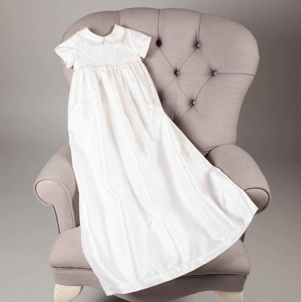 Raw silk 2024 christening gowns