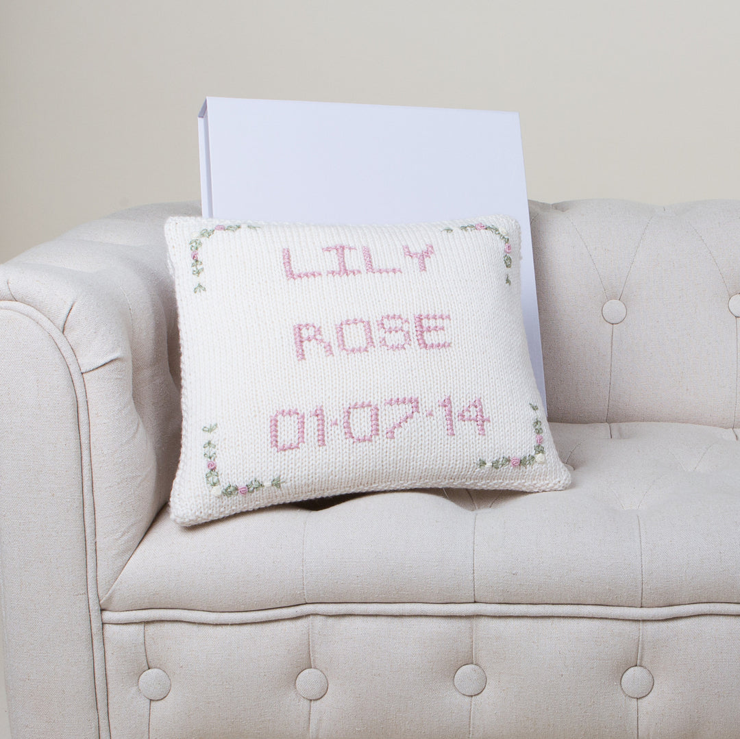 Personalised baby girl cushion shop